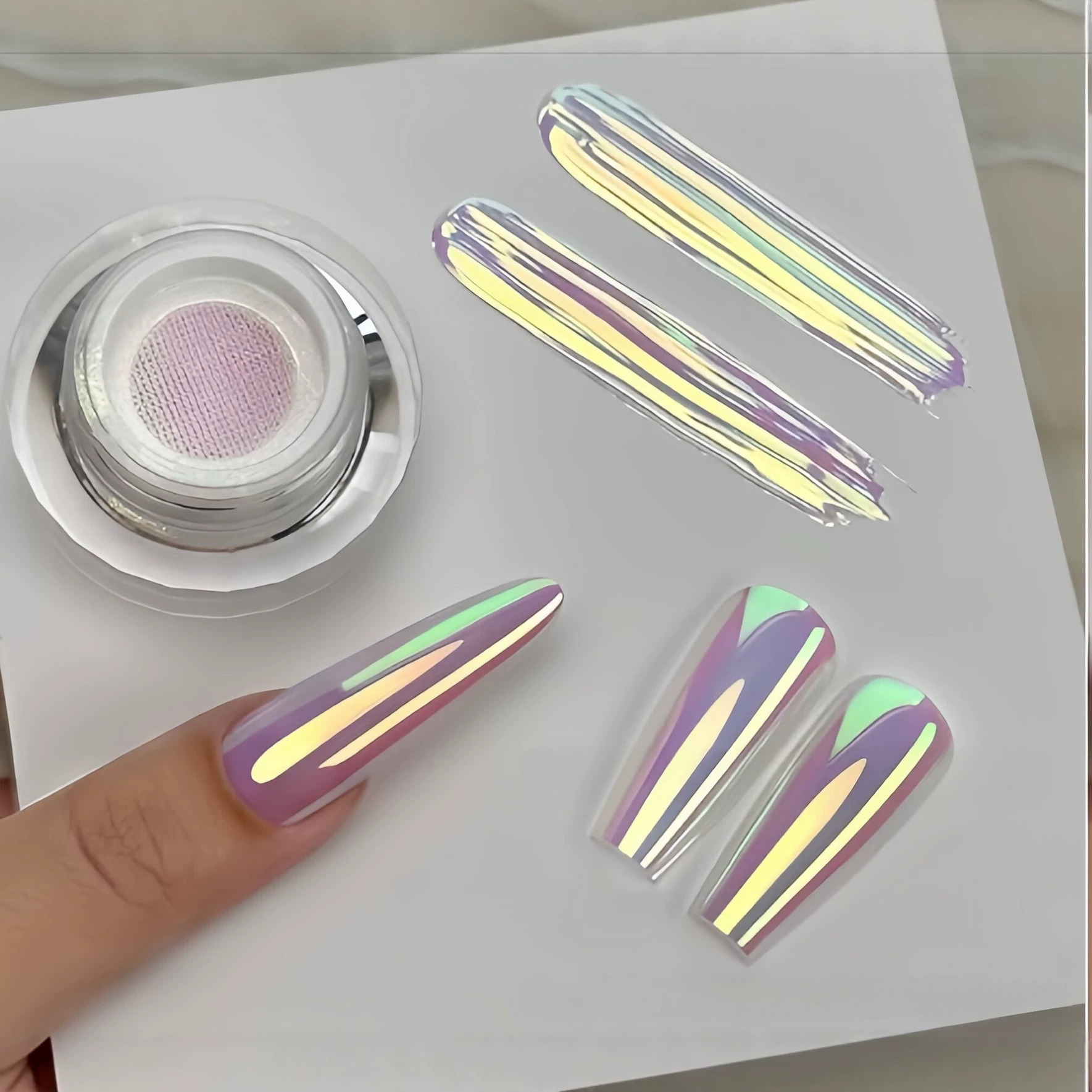 Nail Glitter Chrome - 7Colors Unicorn Krom Neon Pudra İnsan