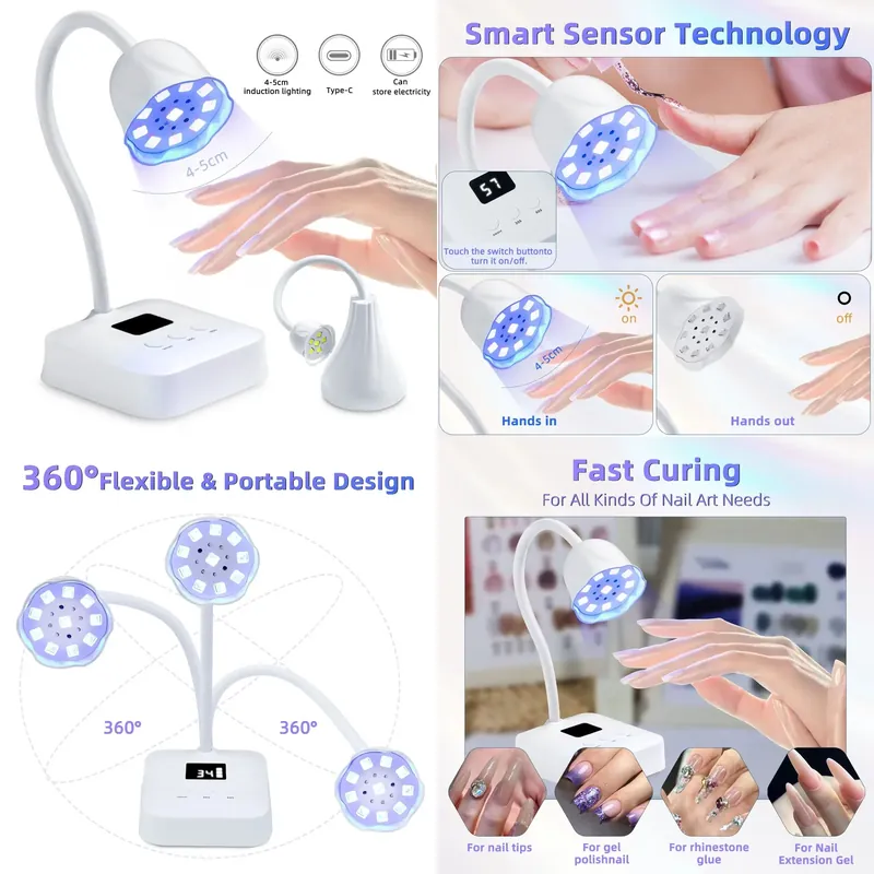 Uv Led Lamp Nail - Kablosuz Tırnak Lambası LED UV Zamanlayıcılı