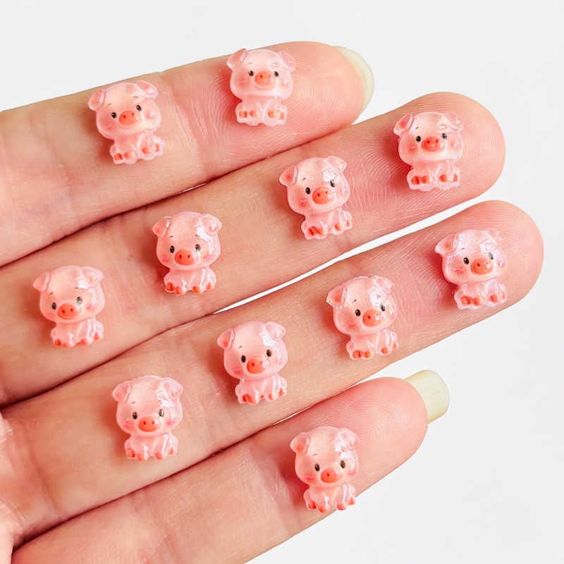 Nail Art Vintage - 60 adet karikatür mini domuz tırnak