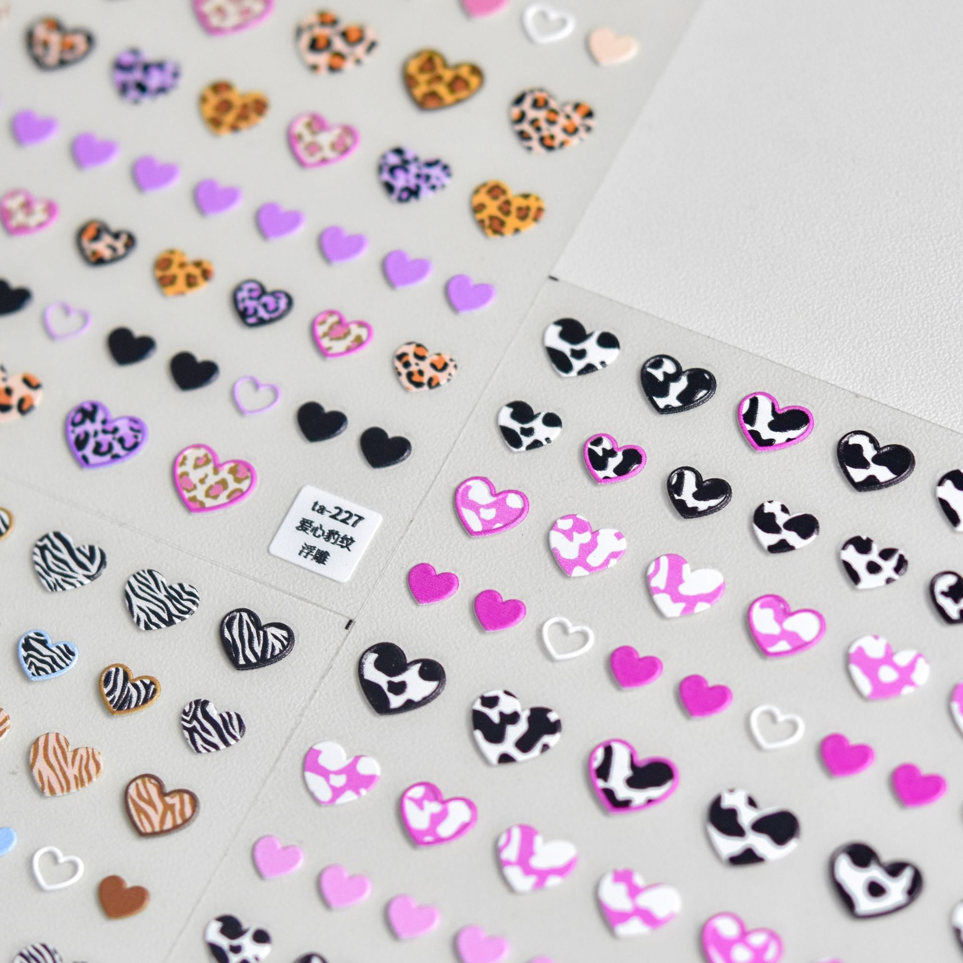 Nail Art Zebra Design - Hayvan desenli aşk kalp tırnak Sticker