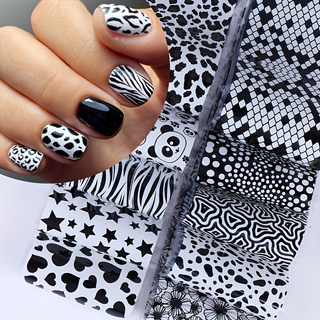 Nail Art Zebra Design - 10 adet Karışık Desenli Tırnak Transfer
