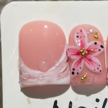 Nail Art Pink Cat Eye - 10 adet/takım çıplak pembe degrade kısa