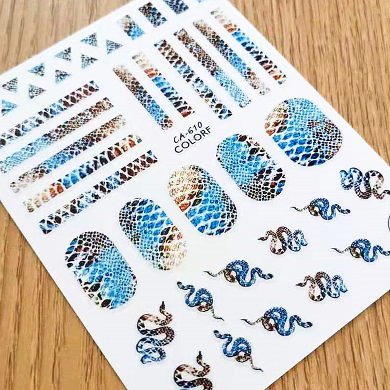 Nail Art Zebra Design - 1 adet yılan Zebra cilt tasarımı