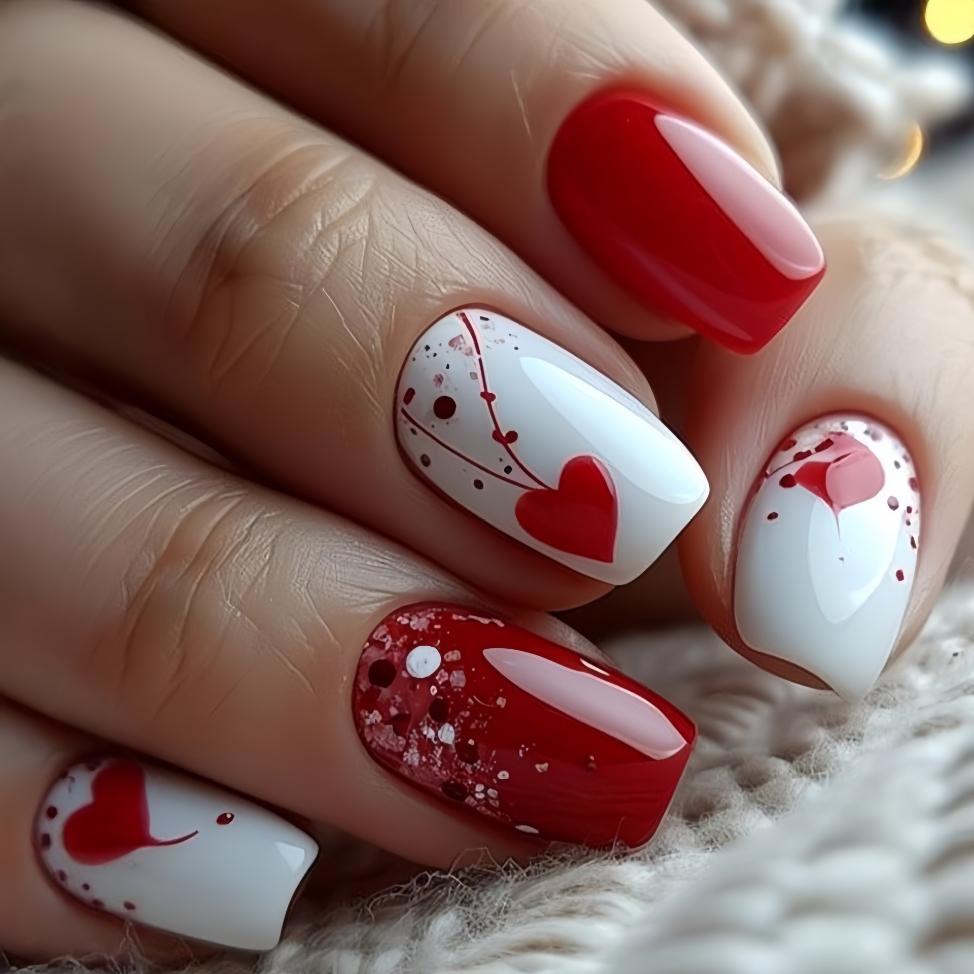Nail Art Red - Sevgililer Günü için kadınlar ve kızlar