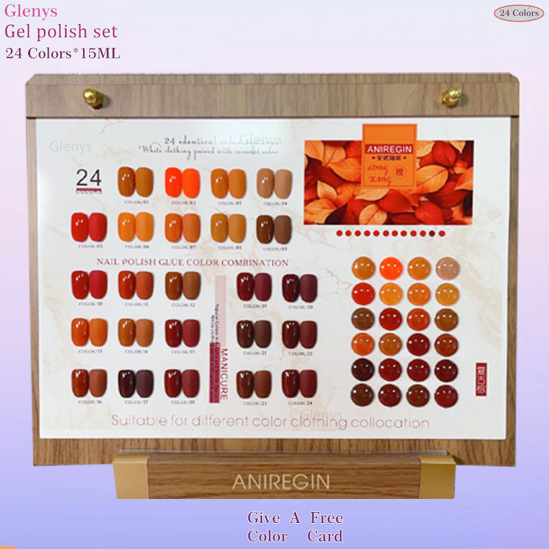 Nail Art Vintage - Vintage Kahverengi 24 Renkli Oje Yapıştırıcısı