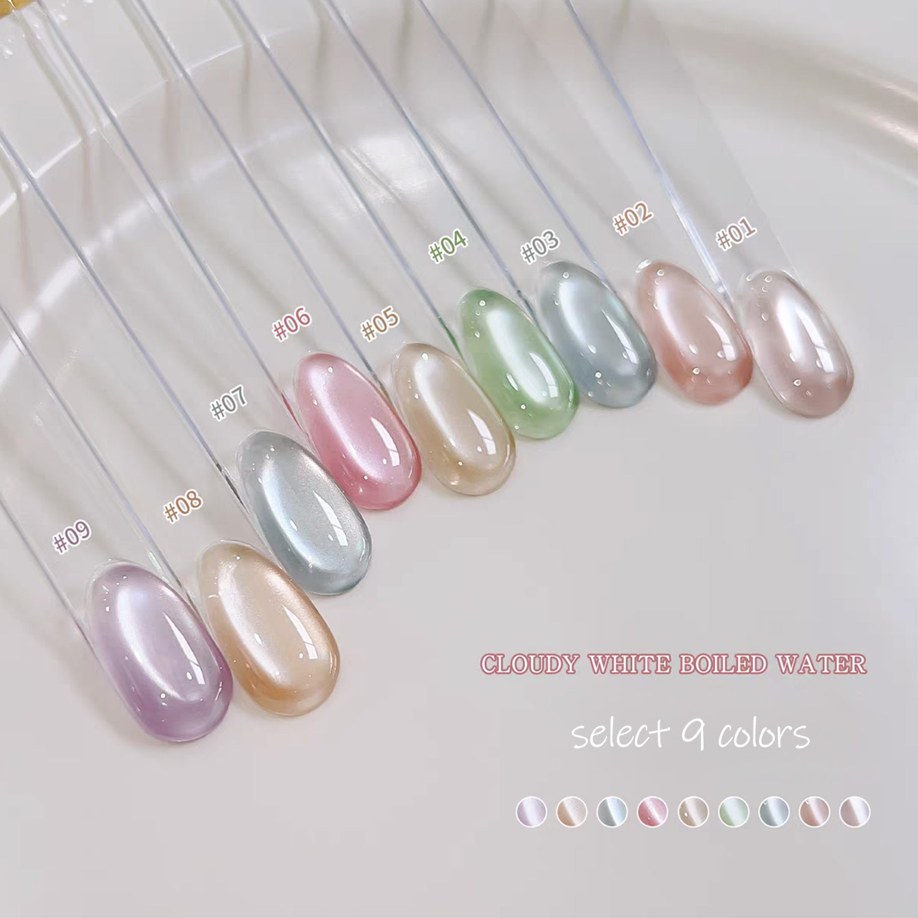 Nail Art Pink Cat Eye - SHAKA 1 adet Şeffaf Bulutlu Beyaz