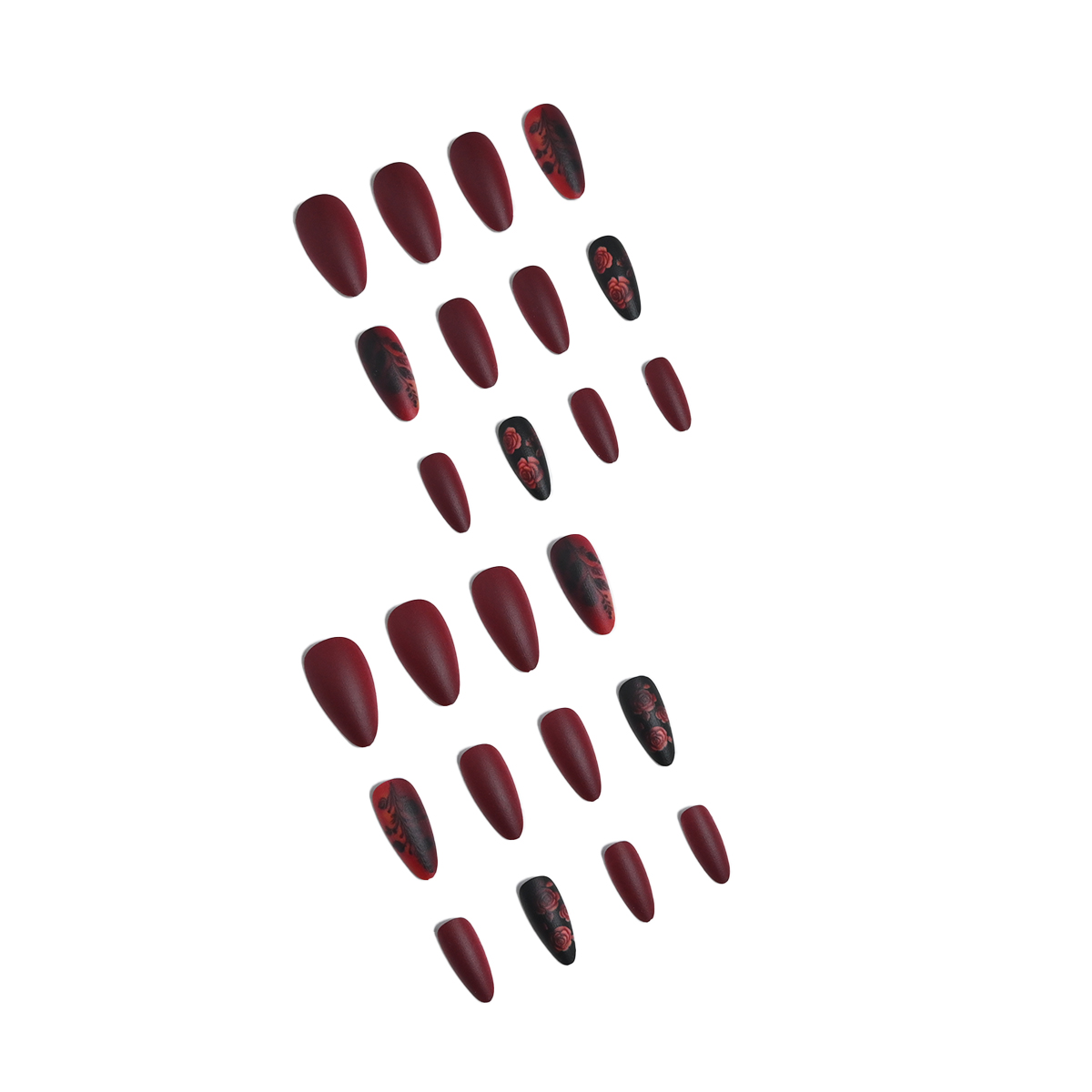 24 adet uzun badem şeklinde sa - Nail Art Red incelemesi ve fiyatı