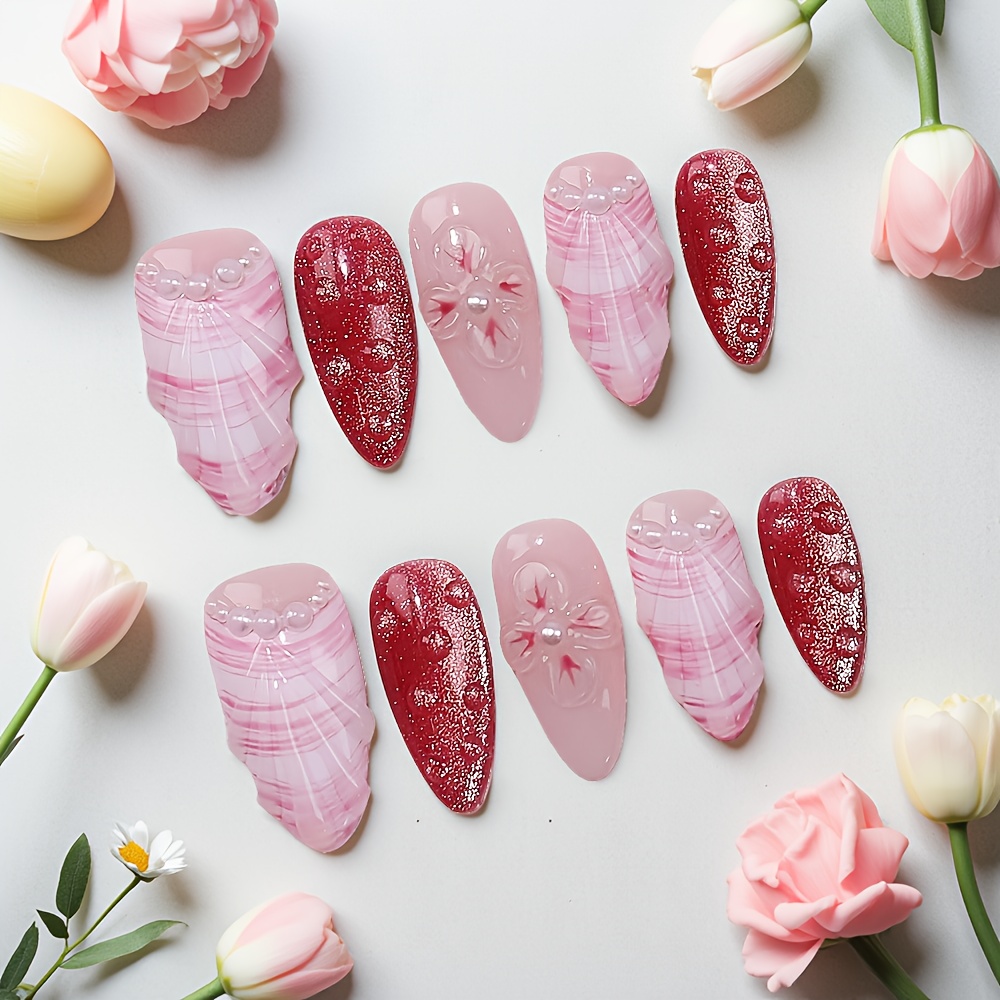 10 adet Orta Boy Badem Şeklind - Nail Art Red incelemesi ve fiyatı