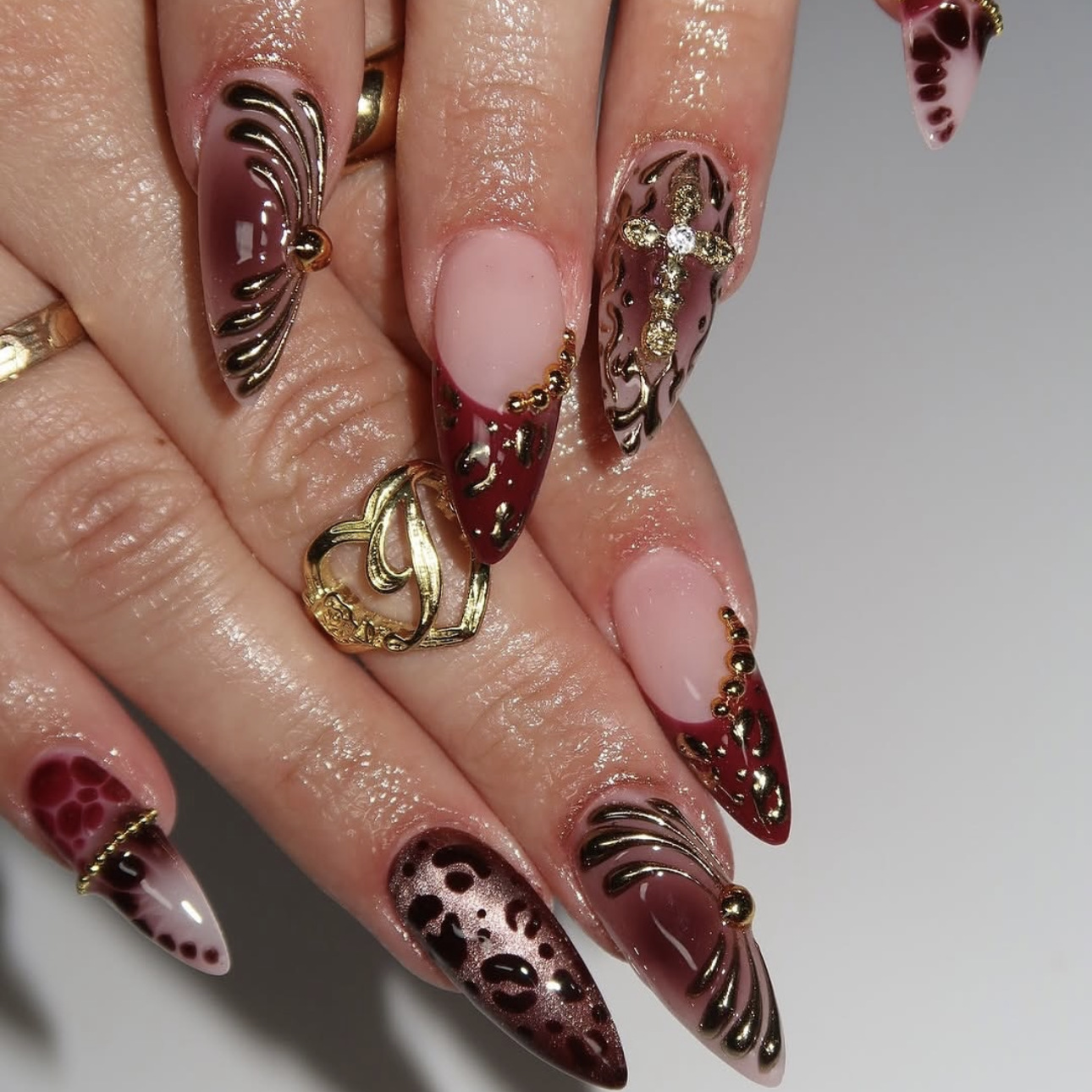 Degrade şarap kırmızısı kahver - Nail Art Red incelemesi ve fiyatı