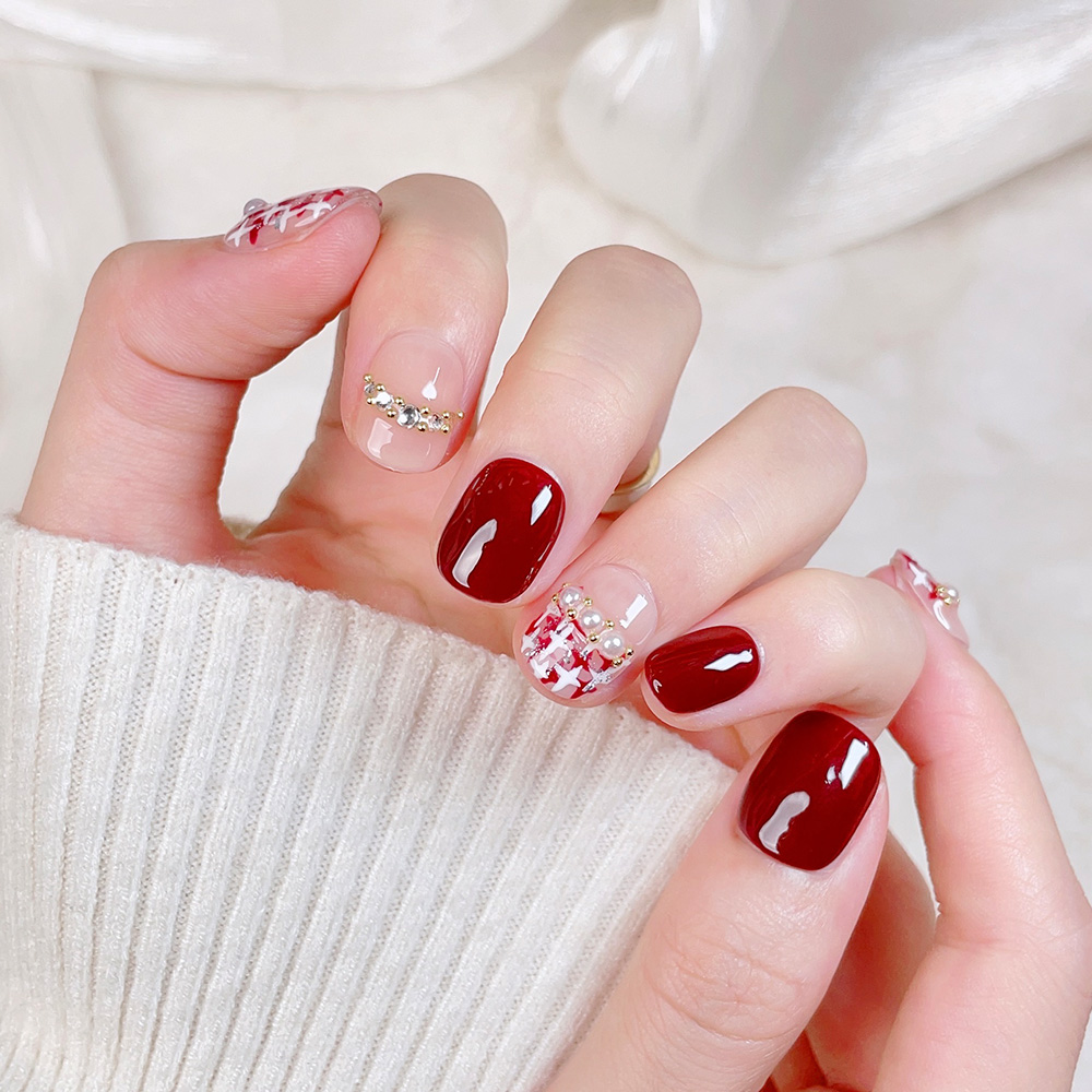 10 adet Kısa Kare Yuvarlak El  - Nail Art Red incelemesi ve fiyatı