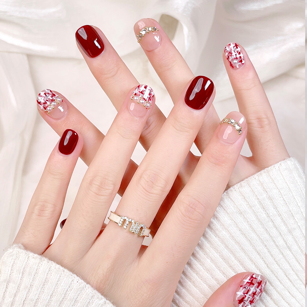 10 adet Kısa Kare Yuvarlak El  - Nail Art Red incelemesi ve fiyatı
