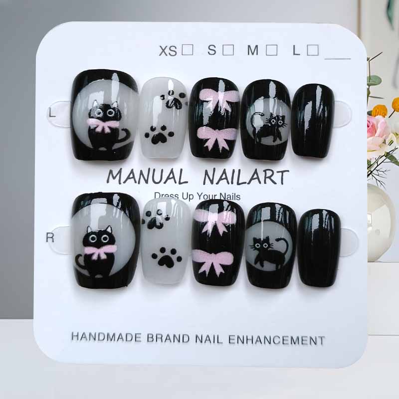 10 Adet Sevimli Karikatür Siya - Nail Art Pink Cat Eye incelemesi ve fiyatı