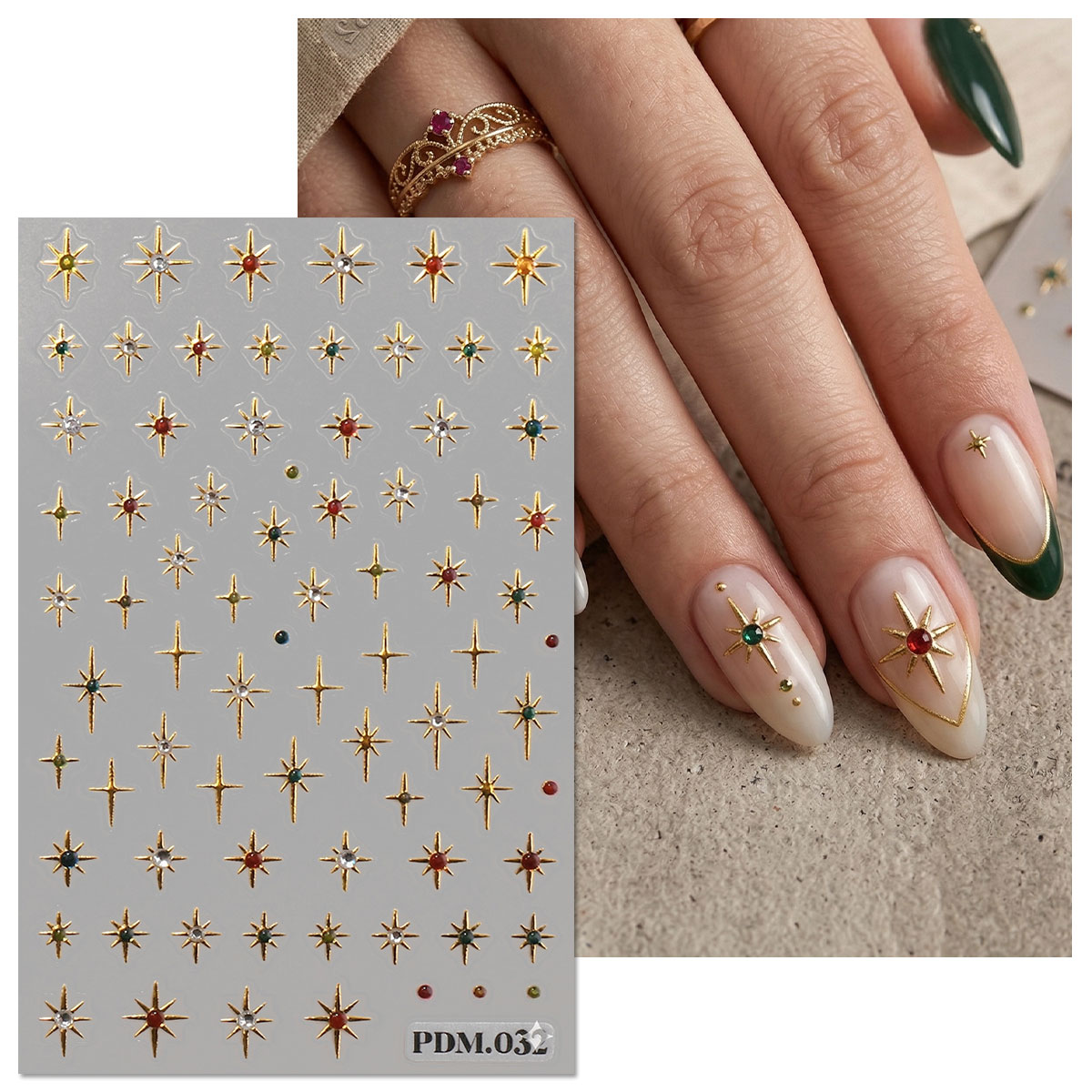 Altın Gümüş Yıldız Desenli Tır - Nail Art Ramadan incelemesi ve fiyatı